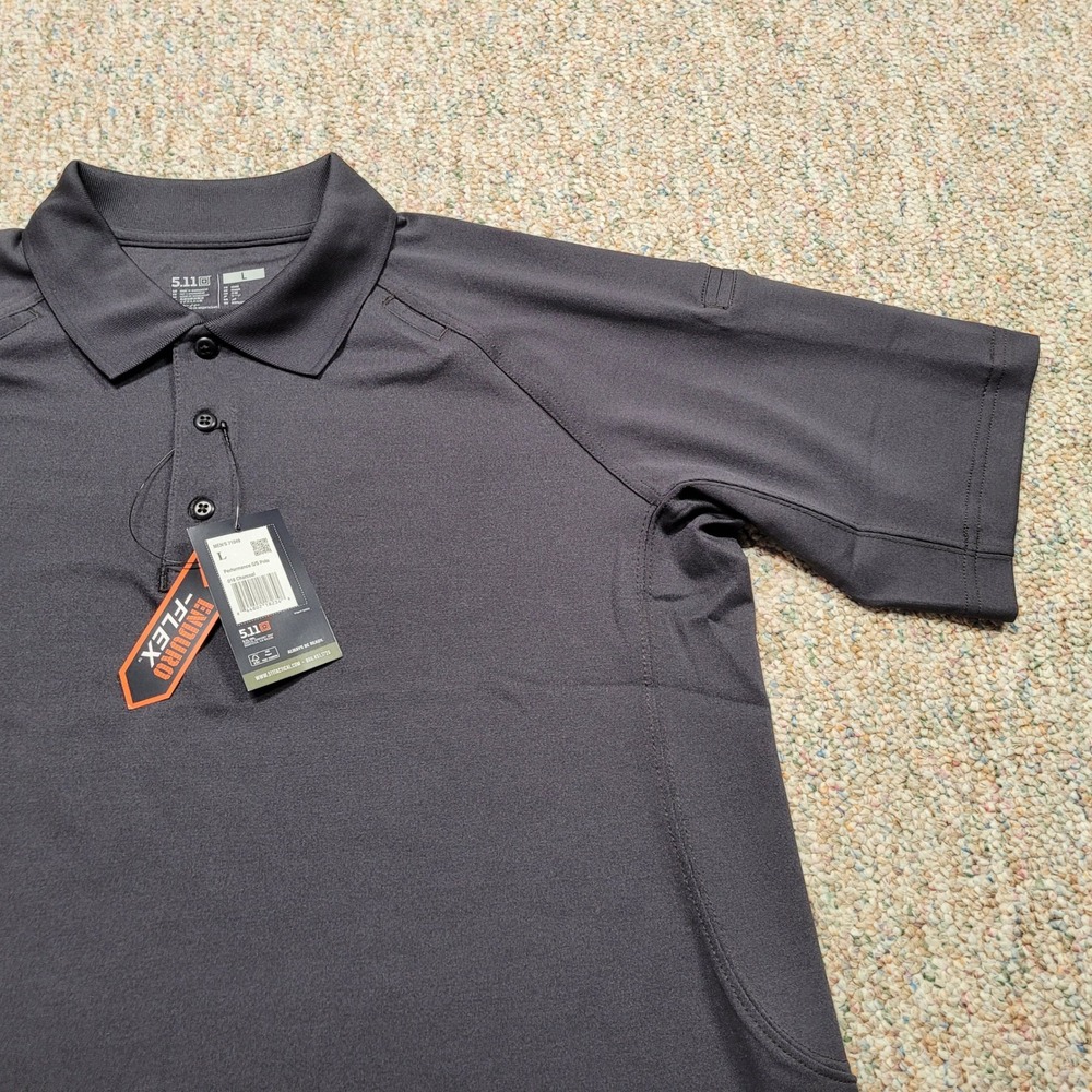5.11 Tactical Performance Polo Mens Large Charcoal Grey Enduro-Flex 71049 - Picture 6 of 15